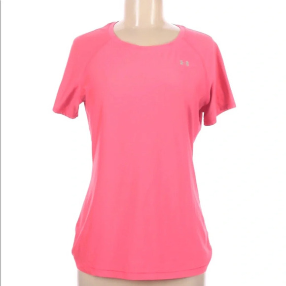 Under Armour medium pink fitted heat-gear gym top - Picture 1 of 7